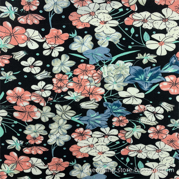 Tecido para vestidos femininos elegante floral com impressão digital em rayon
